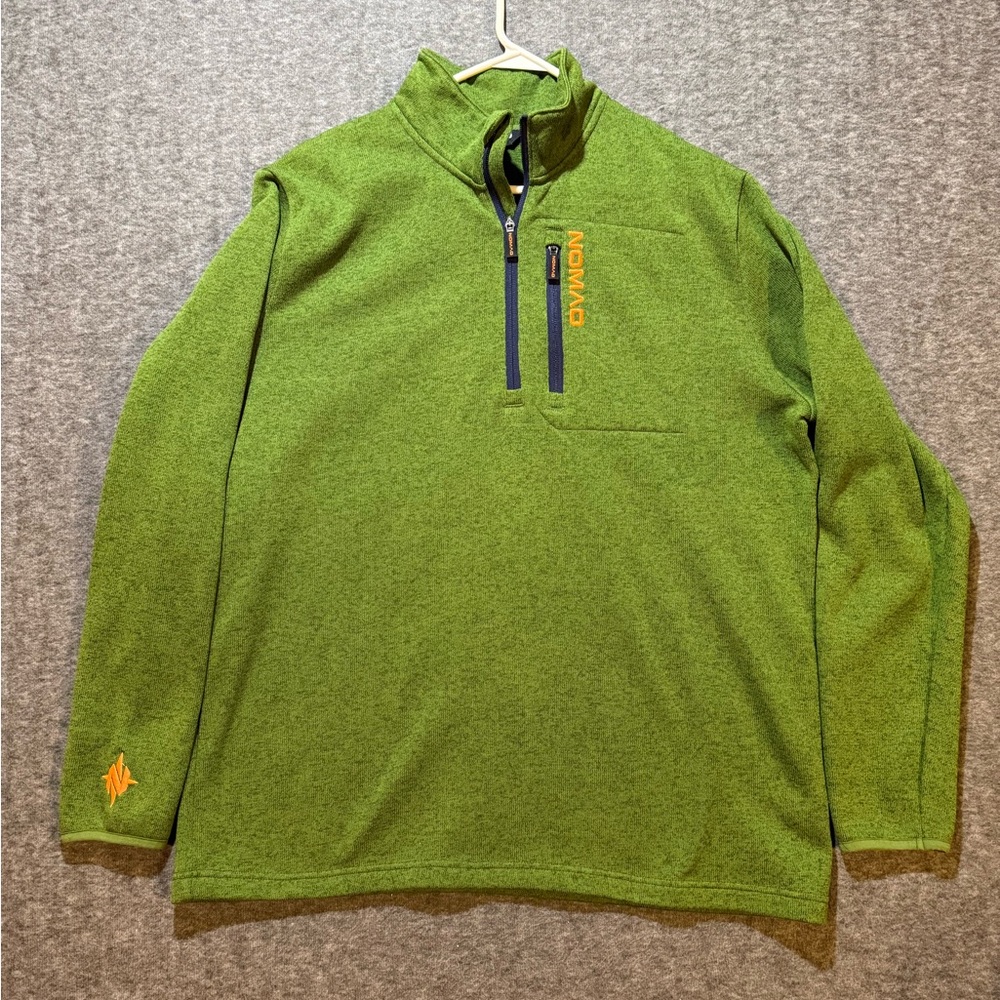 Nomad Sweater Pullover men’s XL green orange 1/2 zip soft active comfort nice!